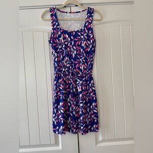 Vibrant Blue and Pink Leaf Print athletic Dress size small